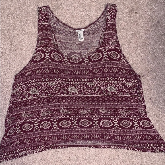 Forever 21 burgundy tribal tank top - Picture 2 of 3